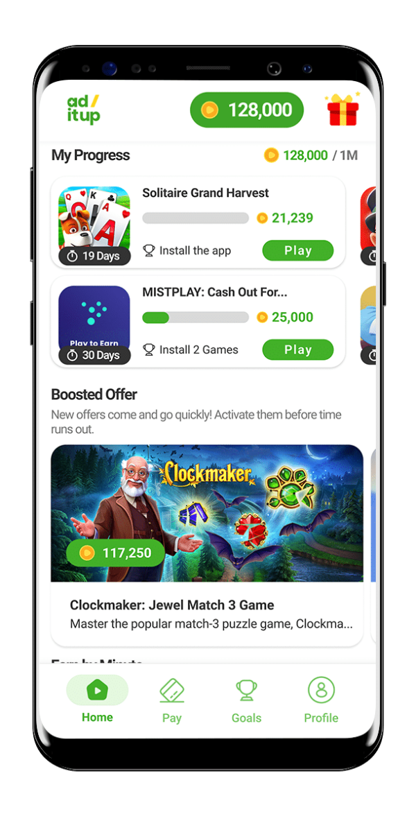 My Progress Home Wireframes for Play2Pay fintech app UX/UI design – user flows and usability improvements